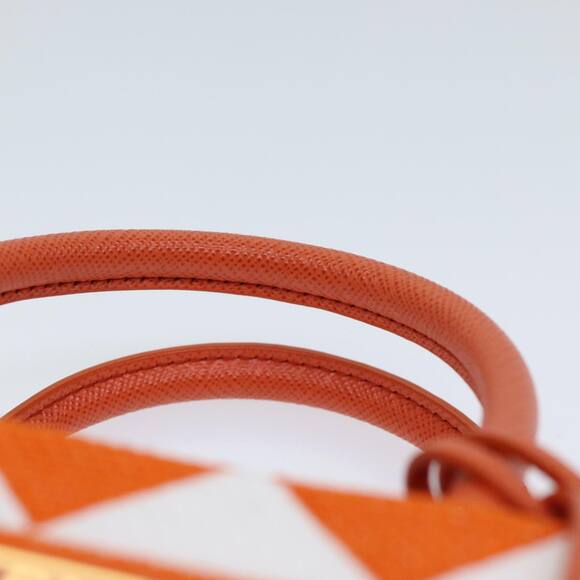 PRADA Hand Bag Canvas Orange - Picture 8 of 13